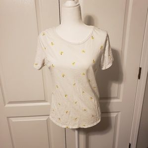 Old Navy White Tee with Yellow Accents